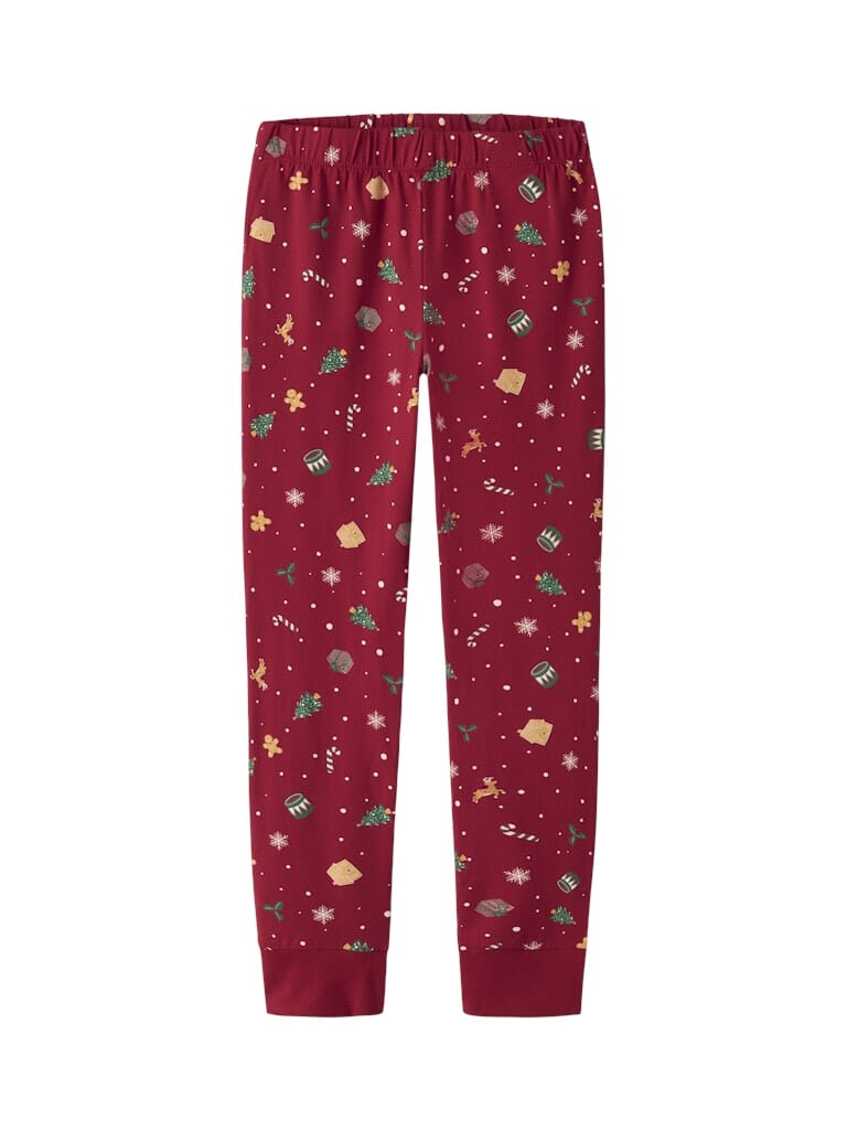 Name It - Nknvismas Ls Nightset - 4879844 Jester Red Xmas Aop Red Nattøj 