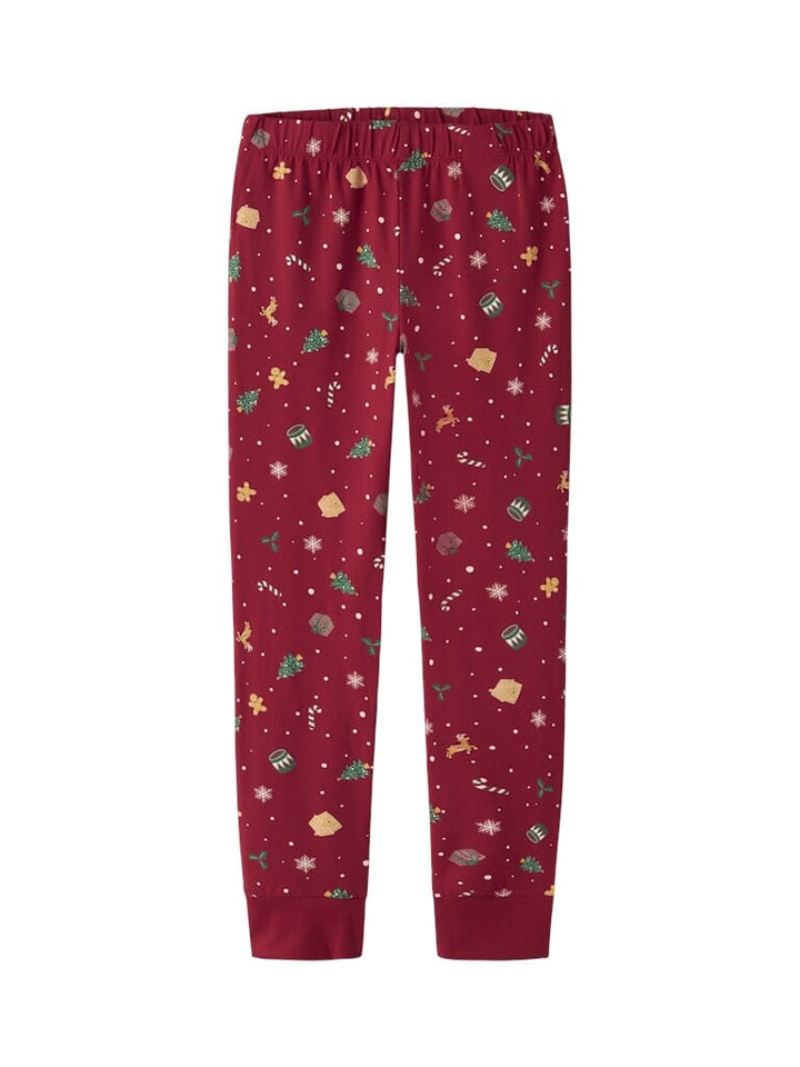 Name It - Nknvismas Ls Nightset - 4879844 Jester Red Xmas Aop Red Nattøj 
