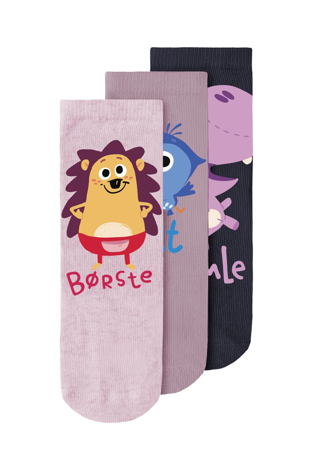 Name It - Nmfabine Borste Sock Dr - 5198865 Mauve Shadows 3P Mauve S+Evening B+Cradle P