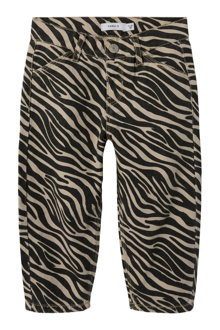 Name It - Nmfbella Twill Pant 4003-Td D - 4804530 Cement Black Zebra