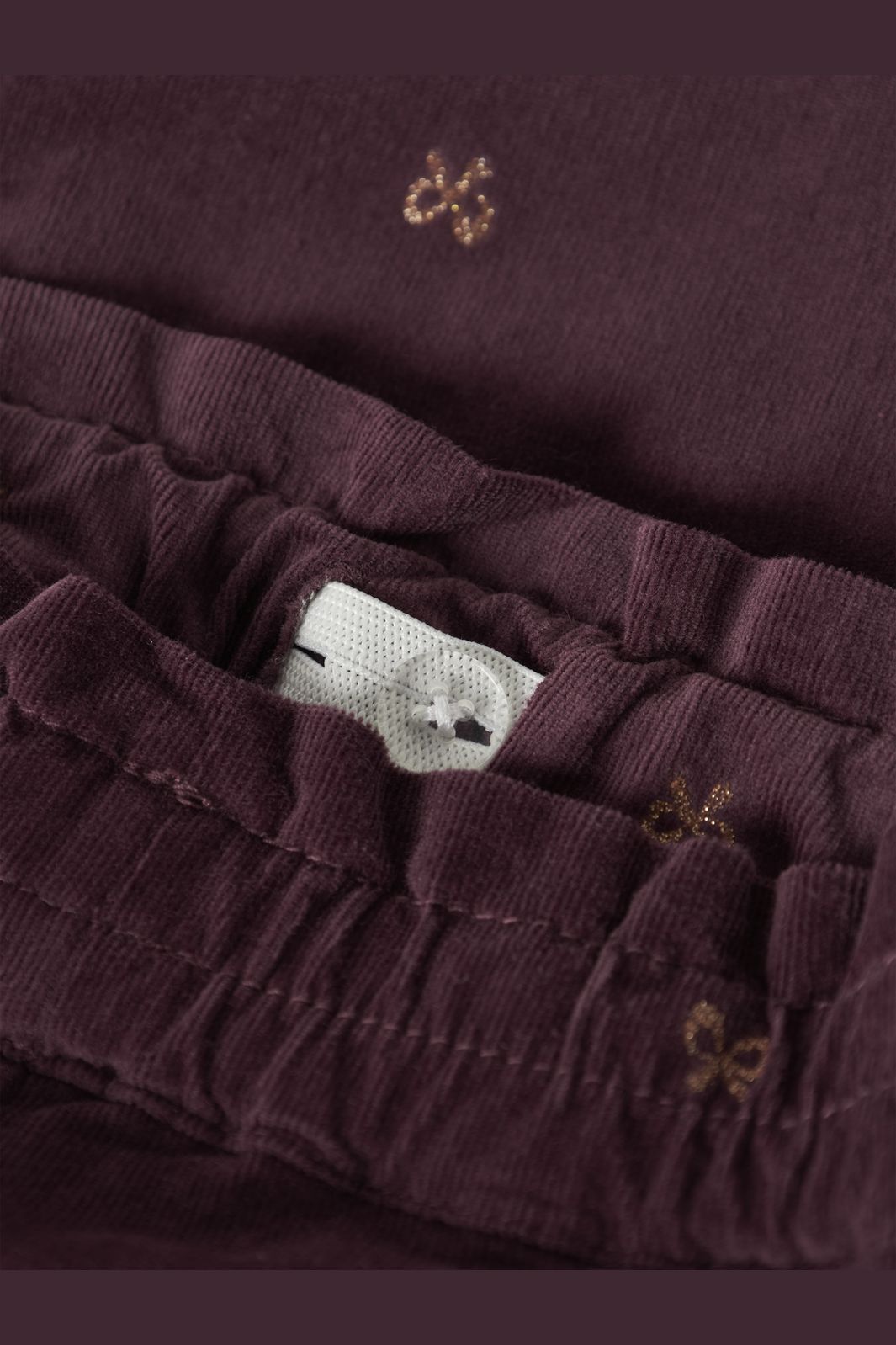 Name It - Nmfbella Wide Cord Glitter Pants 4510-Yt - 5204724 Catawba Grape Glitter Bow