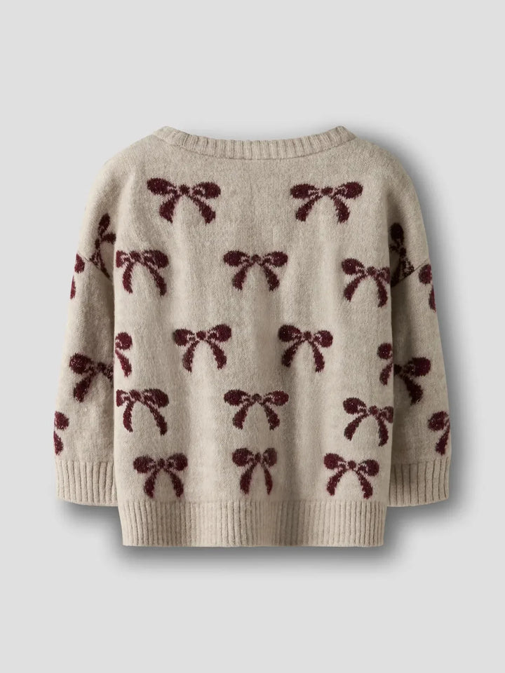 Name It - Nmfsenya Ls Knit - 4889692 Cement Strikbluser 