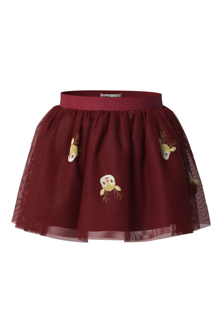Name It - Nmfveross Tulle Skirt - 5127592 Red Dahlia Reindeer