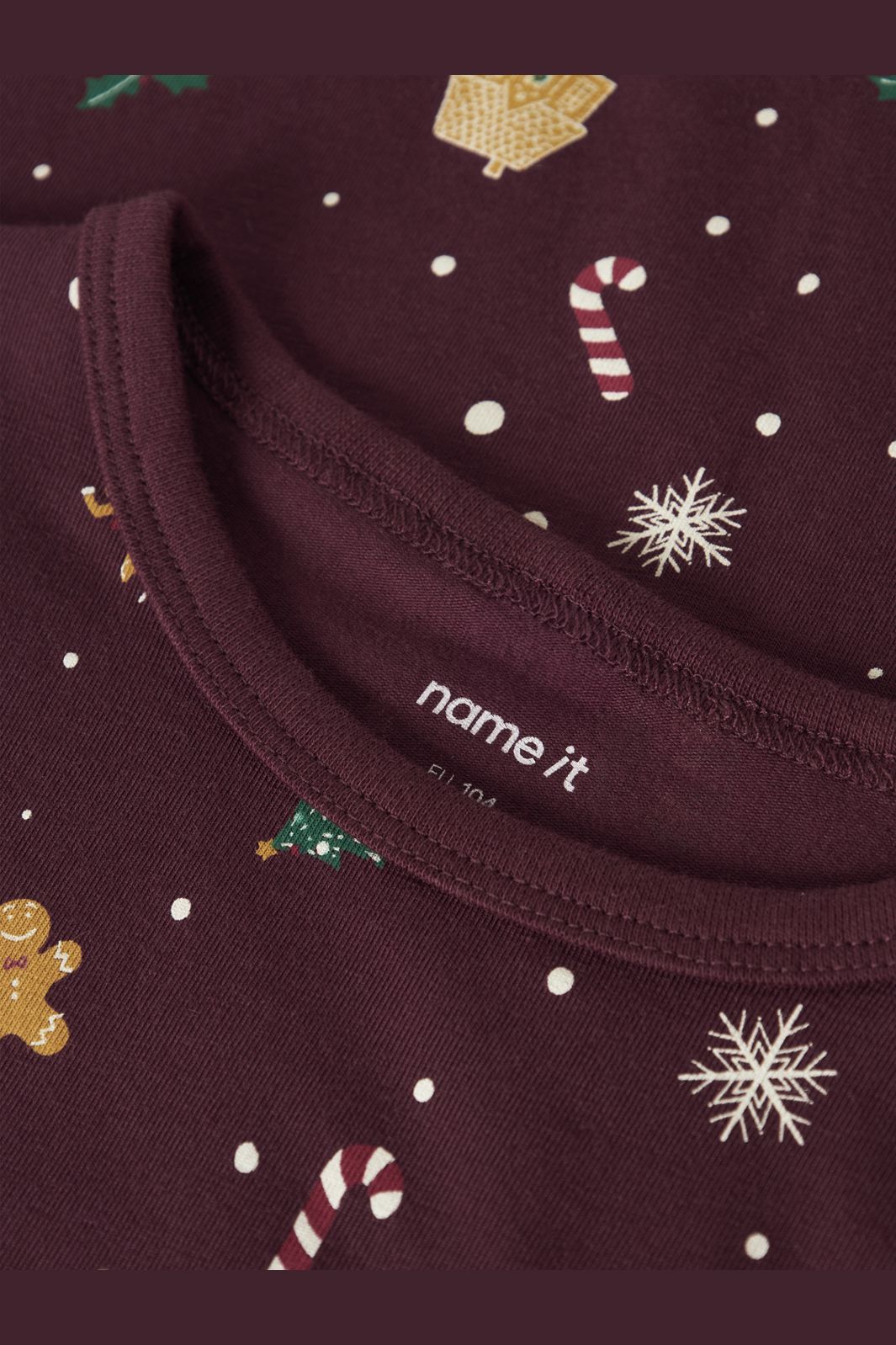 Name It - Nmfvismas Ls Nightgown - 4926435 Burgundy