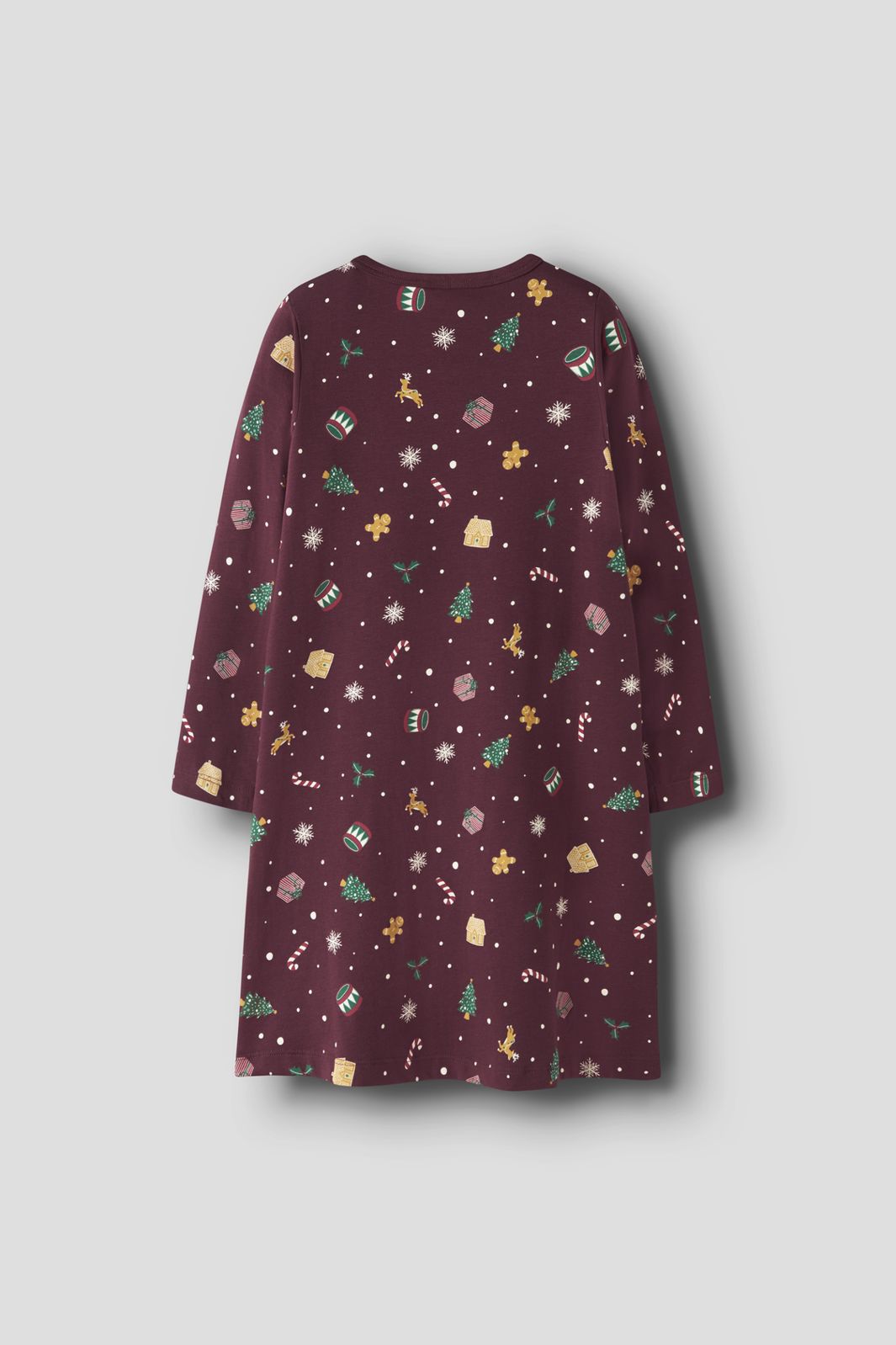 Name It - Nmfvismas Ls Nightgown - 4926435 Burgundy