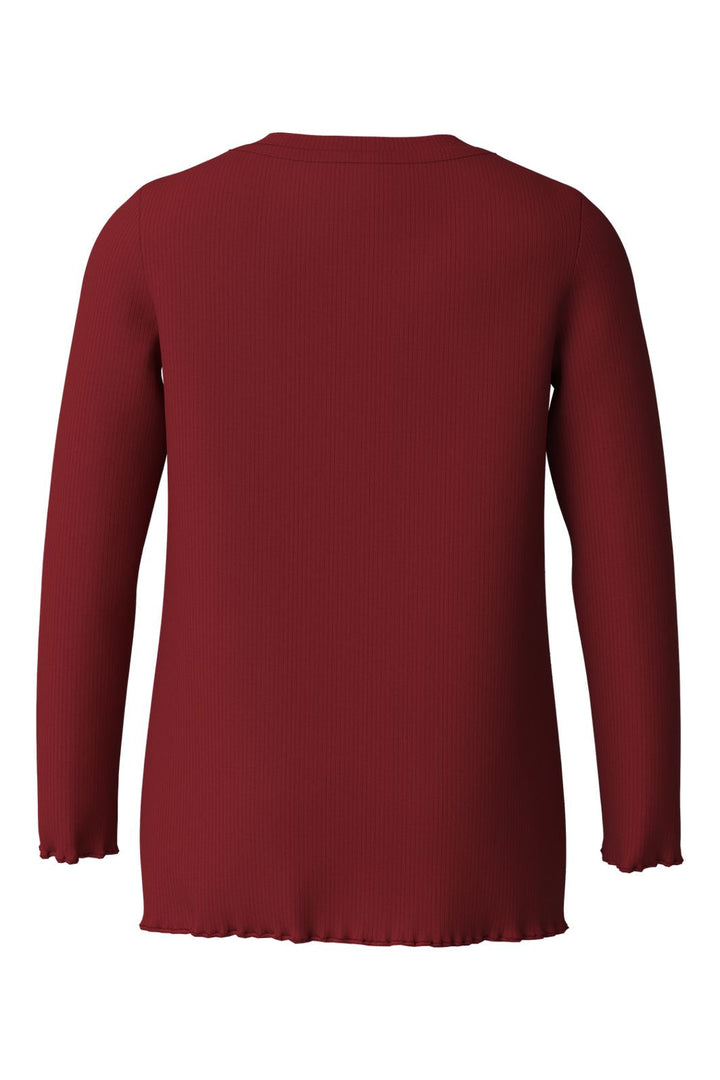 Name It - Nmfvivemmas Ls Slim Top - 5129010 Red Dahlia Reindeer