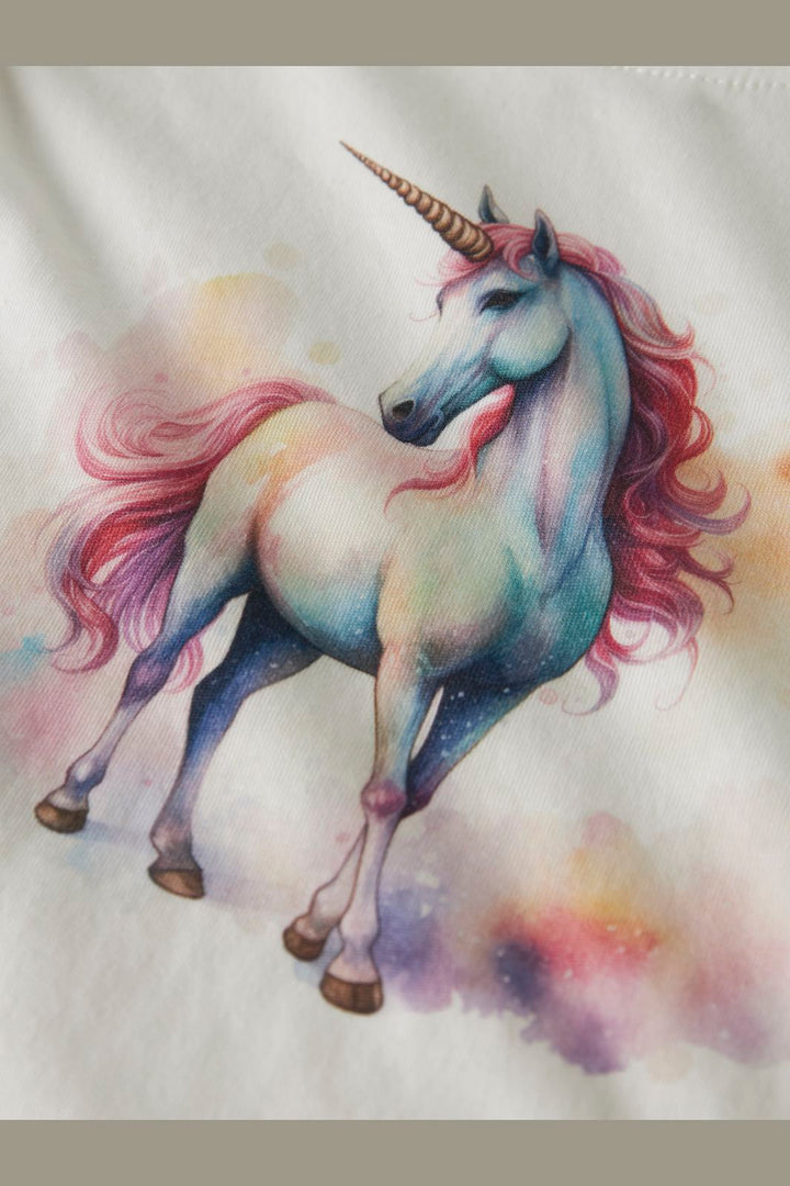 Name It - Nmfvotea Ls Nreg Top - 5003668 Cloud Dancer Pink Unicorn