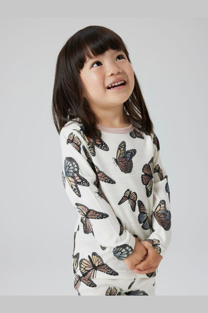 Name It - Nmfwillitus Wool Ls Top - 4738377 Snow White Butterfly