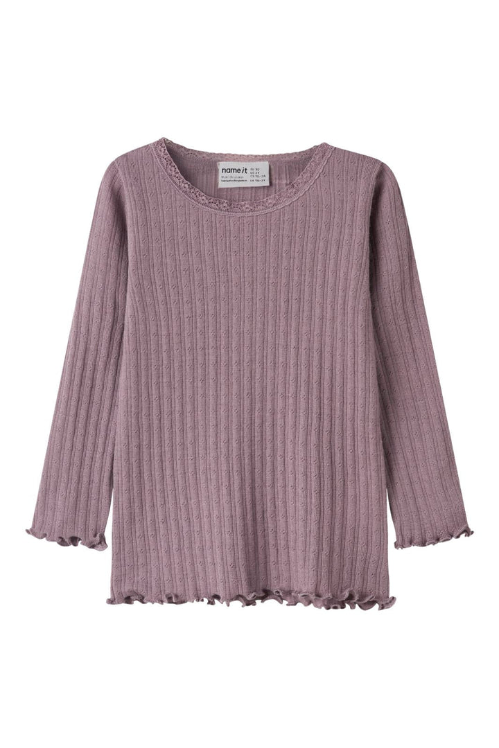 Name It - Nmfwossa Wo/Si Rib Ls Top - 4969337 Toadstool