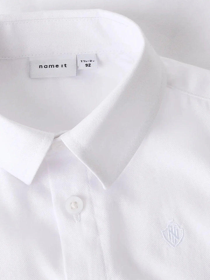 Name It - Nmmfeshirt Ls Shirt - 4145736 Bright White Skjorter 