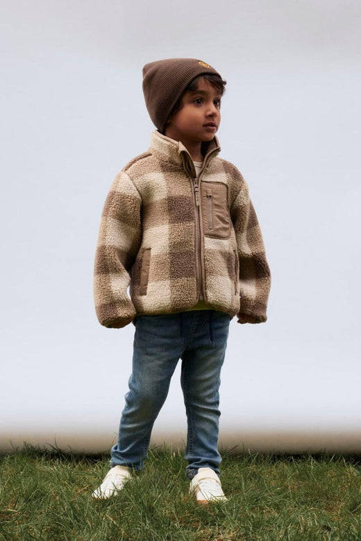 Name It - Nmmmonico Sherpa Jacket Check - 4893826 Fossil