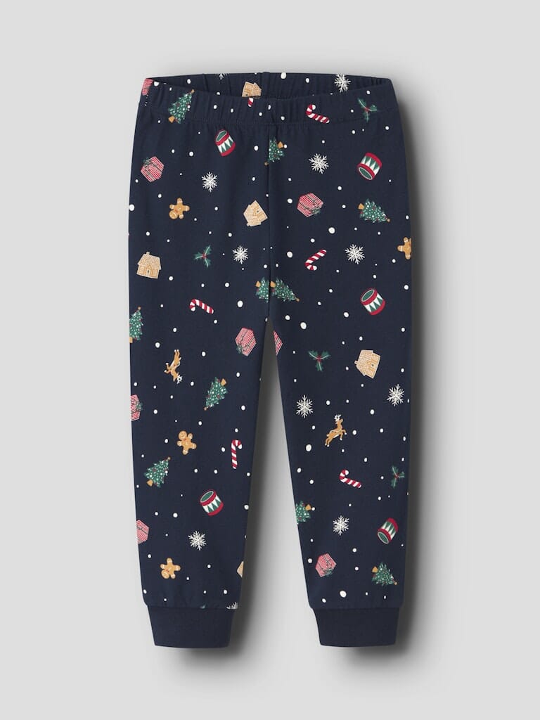 Name It - Nmnvismas Ls Nightset - 4879857 Navy Blazer Xmas Aop Navy Nattøj 