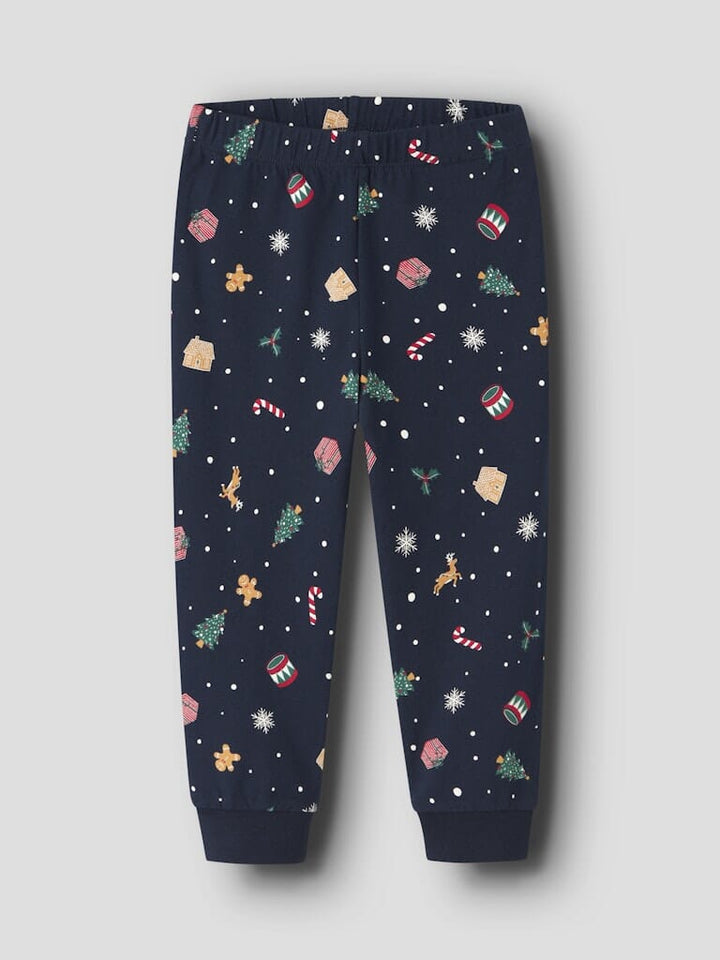 Name It - Nmnvismas Ls Nightset - 4879857 Navy Blazer Xmas Aop Navy Nattøj 