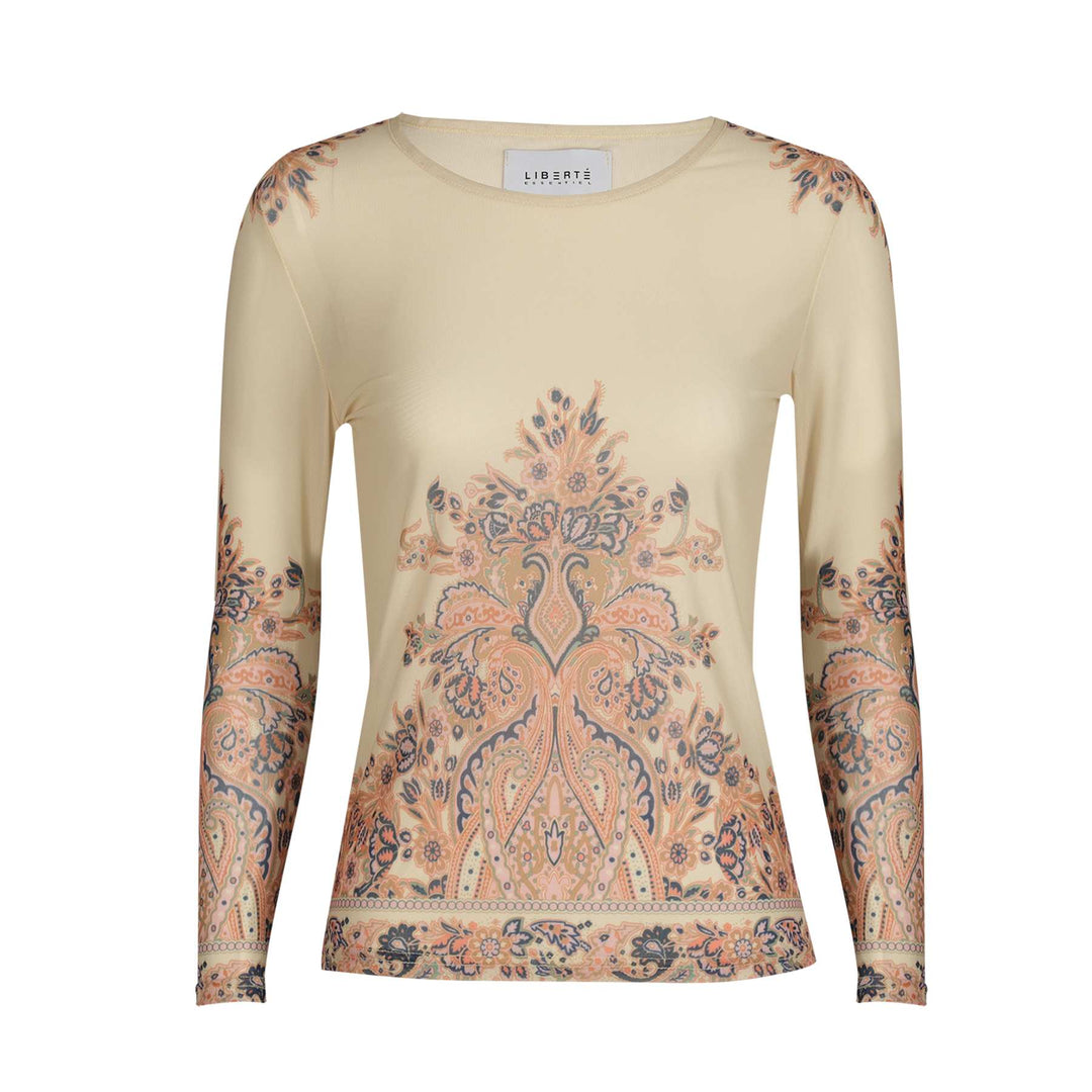 Liberte - Mesh Ls Tshirt 22065 - Creme Paisley
