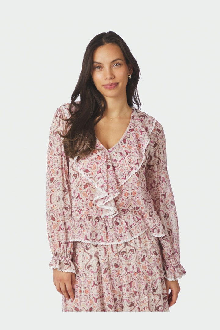 Neo Noir - Ajda Paisley Dance Blouse 167762 - 165 - Rose