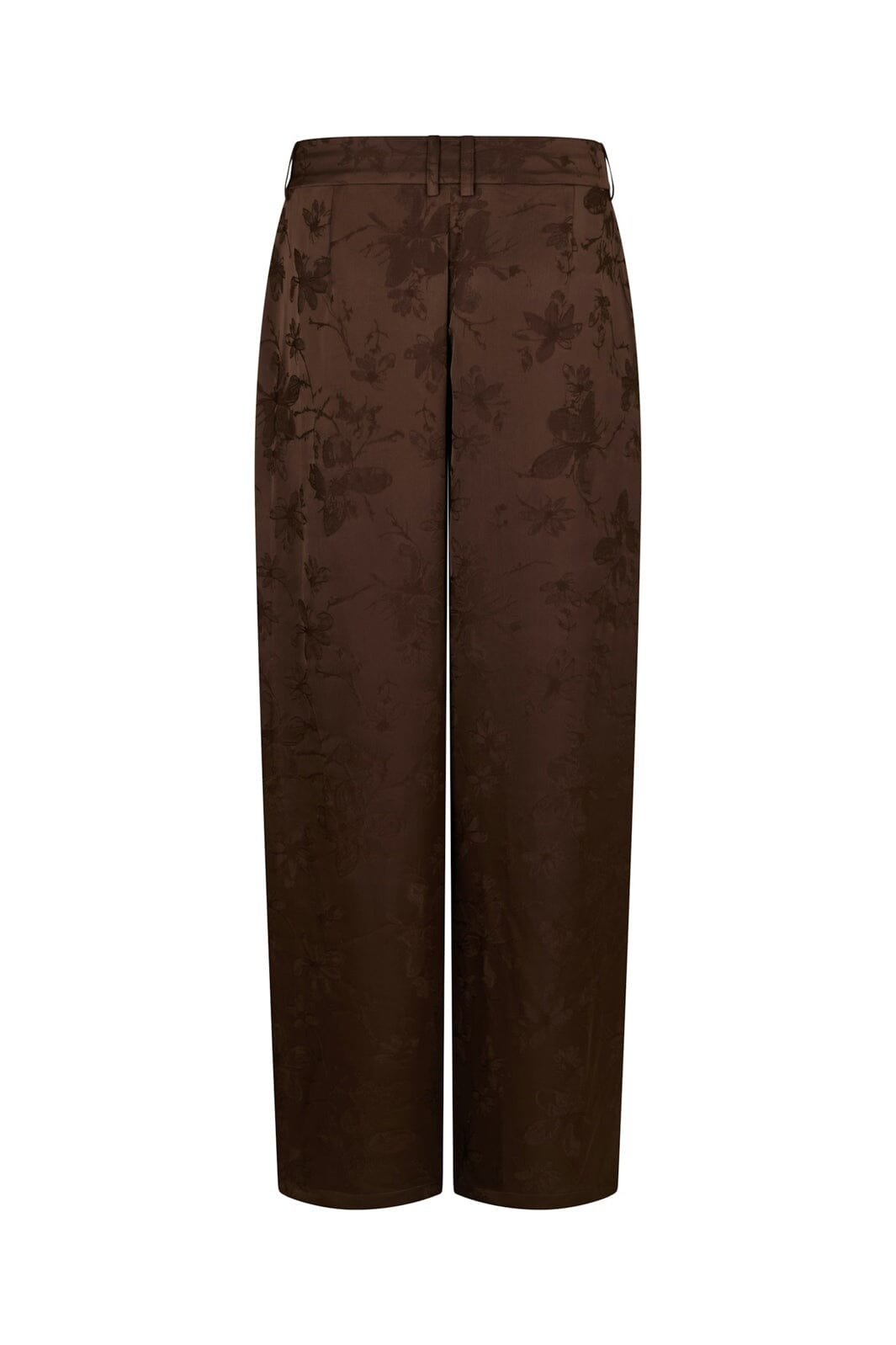 Neo Noir - Allie Floral Satin Pants 171185 - 676 - Dark Brown