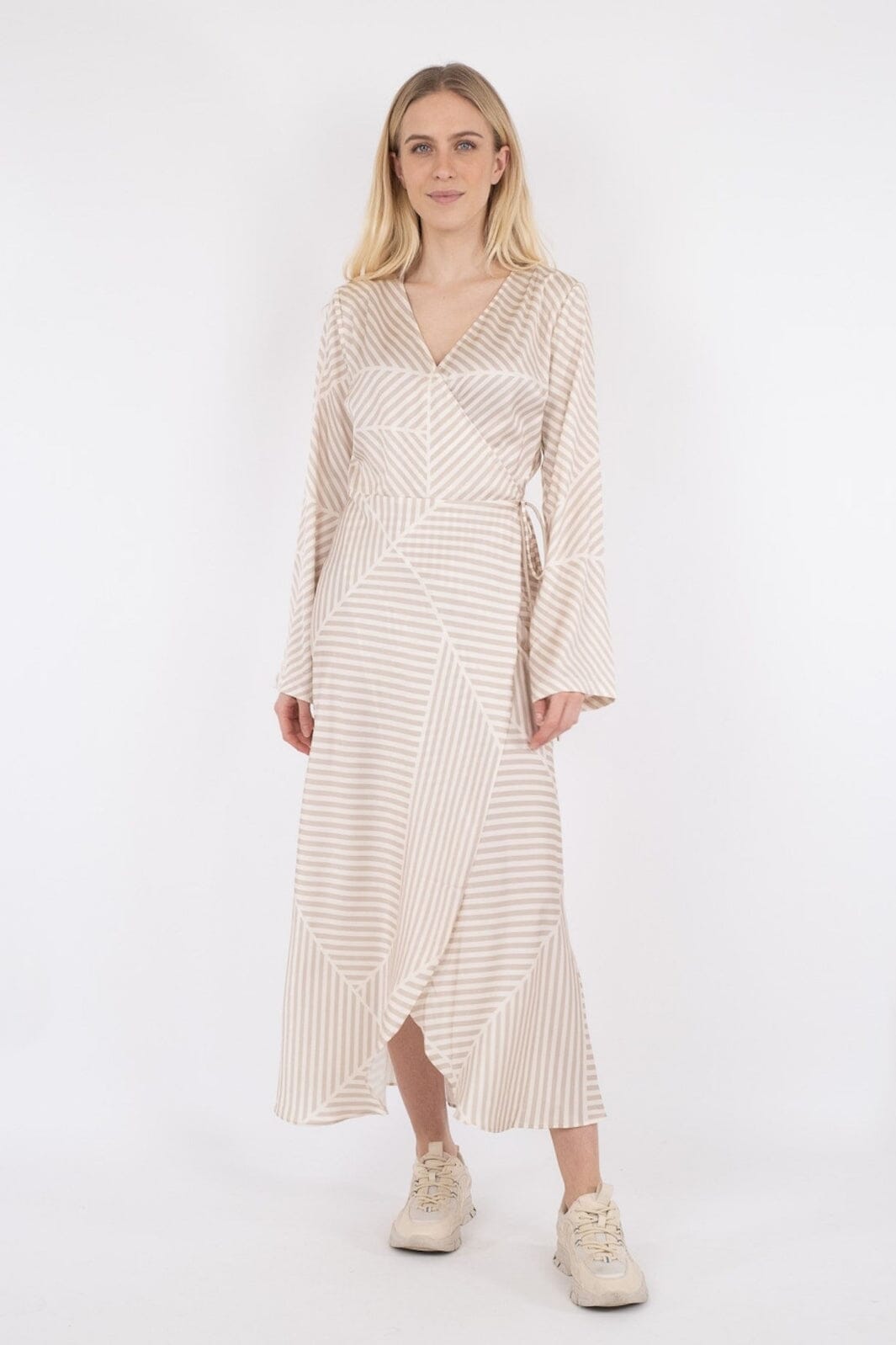 Neo Noir - Amber Mix Lines Dress - Sand Kjoler 