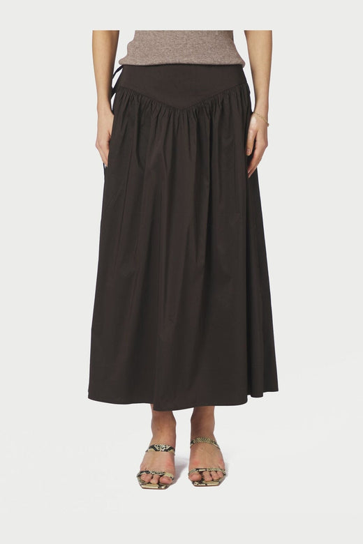 Neo Noir - Anais Poplin Skirt 168516 - 584 - Chocolate Brown