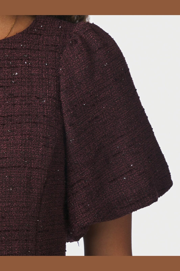 Neo Noir - Anela Boucle Glitz Blouse 170360 - 682 - Wine