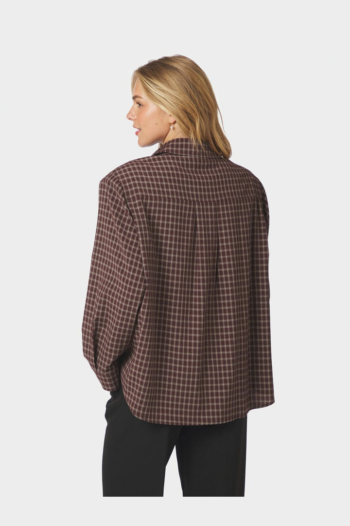Neo Noir - Anella Check Shirt 170207 - 345 - Chocolate Plum