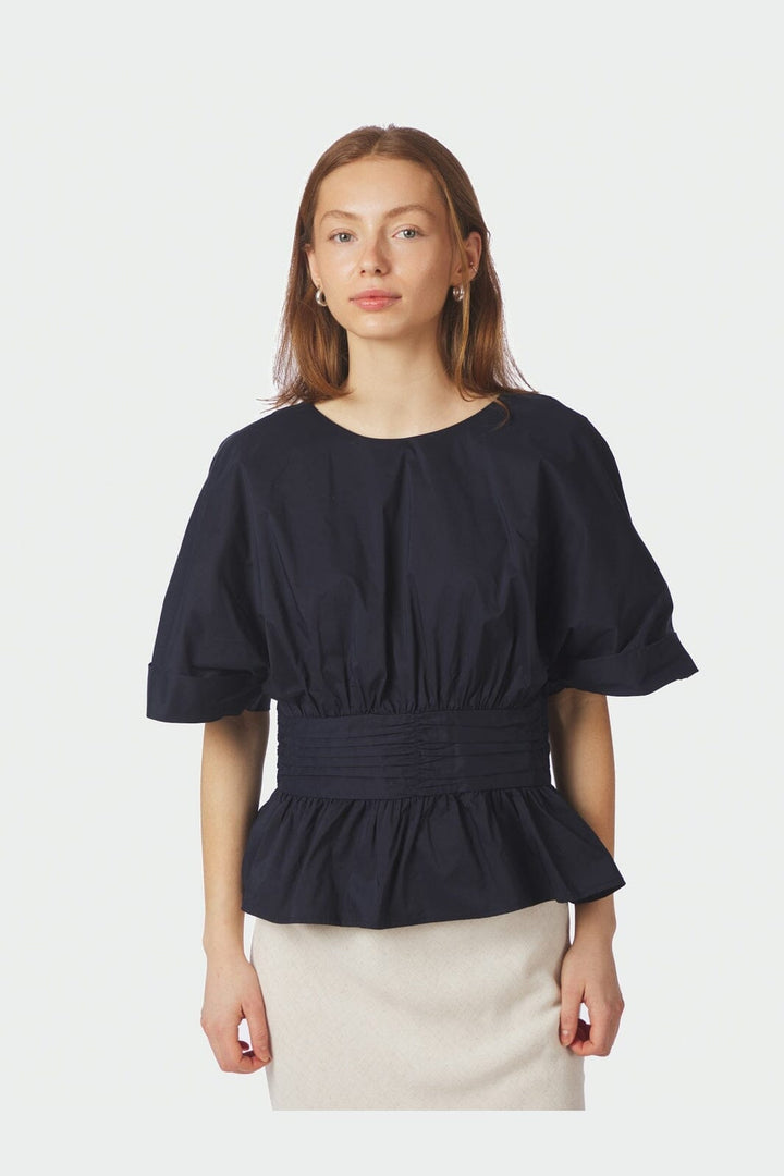 Neo Noir - Annegret Poplin Blouse 162365 - 141 - Navy