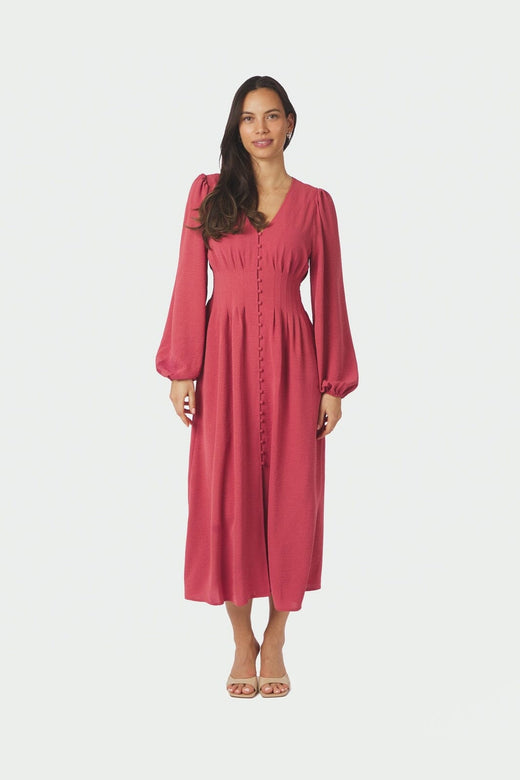 Neo Noir - Annelie Solid Crepe Dress 169135 - 430 - Cherry Pink