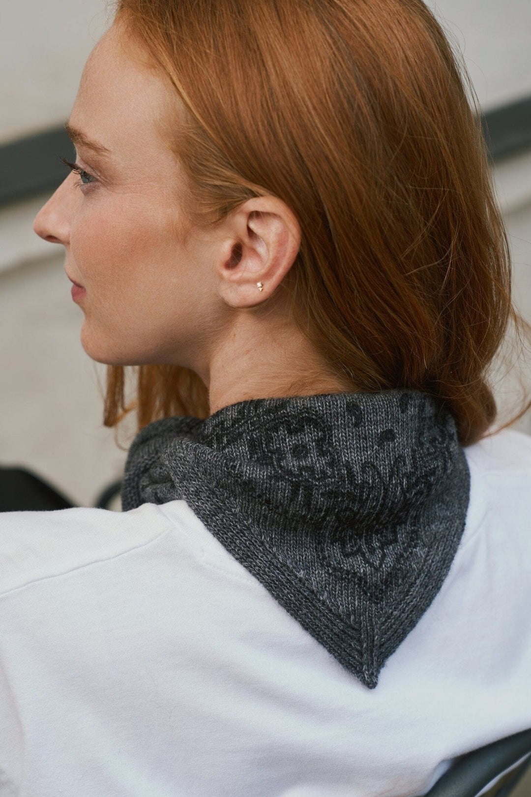 Neo Noir - Ariya Paisley Knit Scarf 171220 - 136 - Antracit Melange Tørklæder 