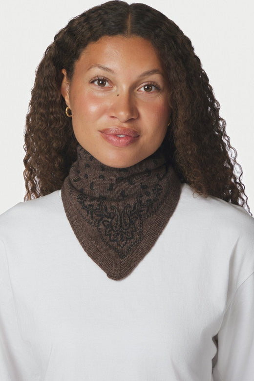 Neo Noir - Ariya Paisley Knit Scarf 171220 - 205 - Brown Melange Tørklæder 