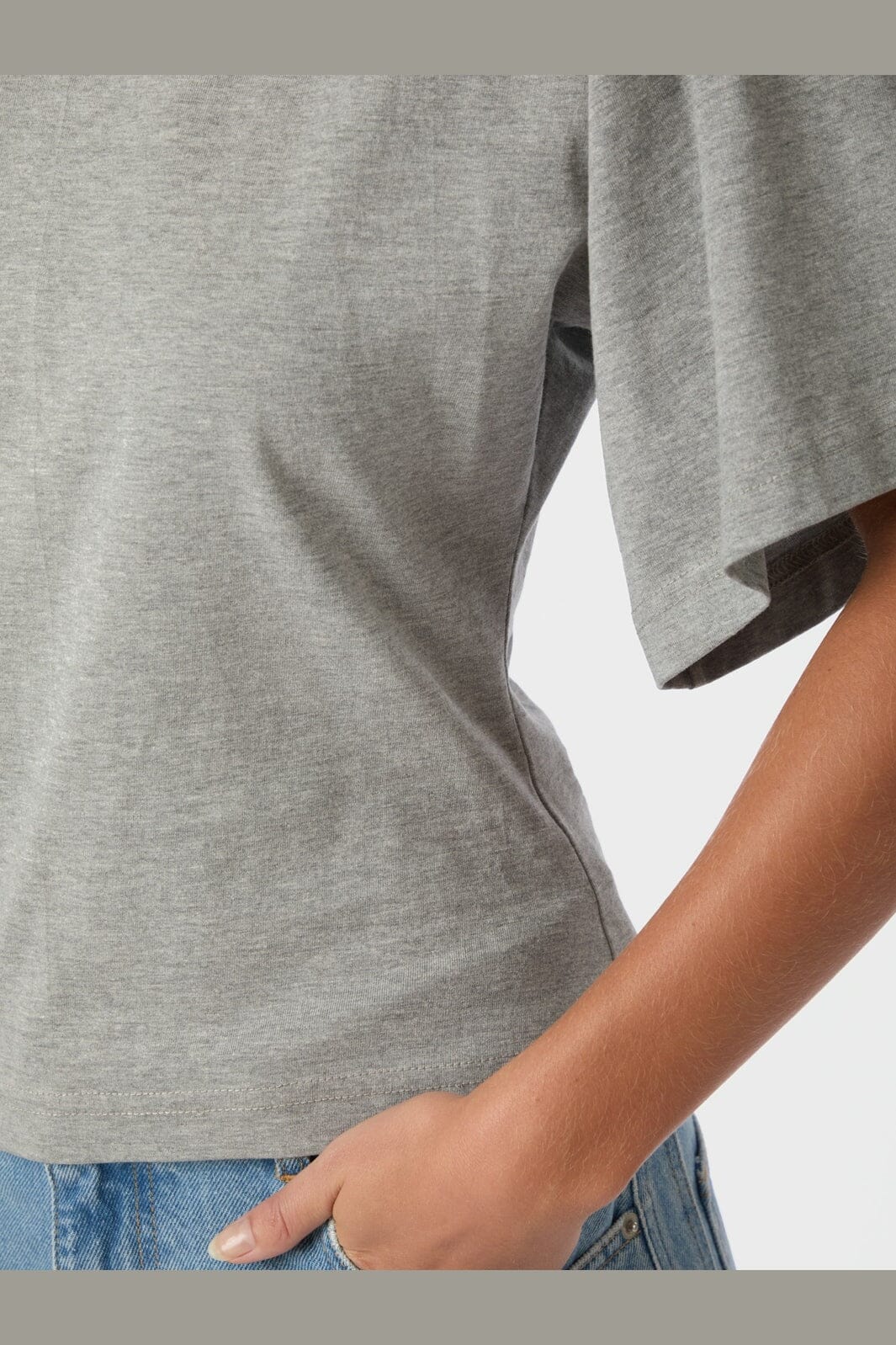 Neo Noir - Asha Boxy Tee 164418 - 133 - Grey Melange