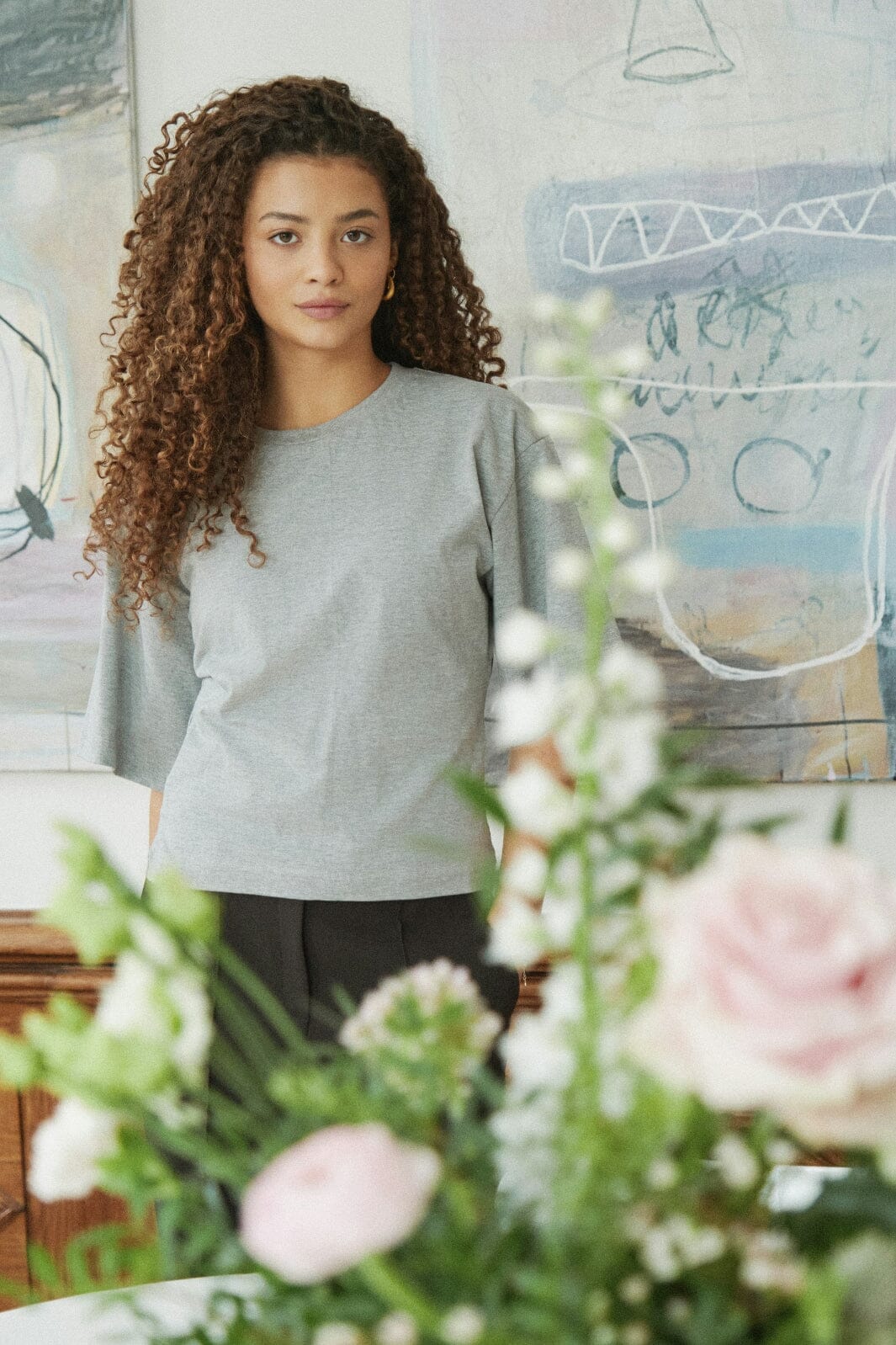 Neo Noir - Asha Boxy Tee 164418 - 133 - Grey Melange T-shirts 