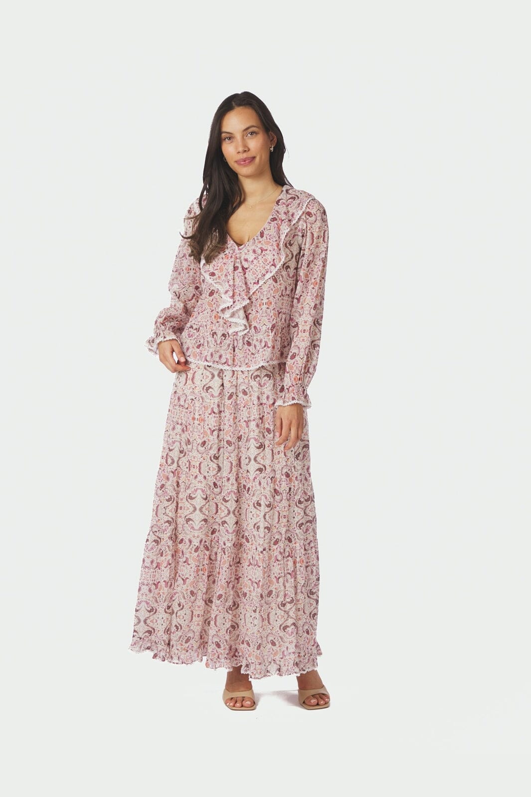 Neo Noir - Asta Paisley Dance Skirt 168990 - 165 - Rose