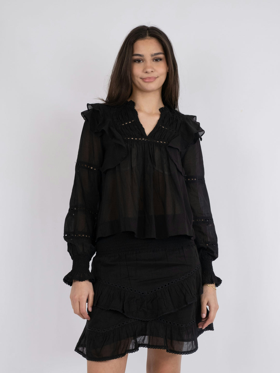 Neo Noir - Aurika S Voile Blouse - Black