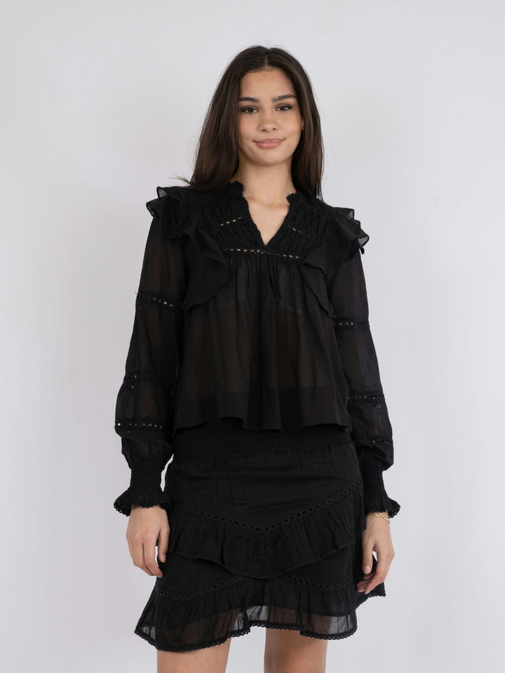 Neo Noir - Aurika S Voile Blouse - Black