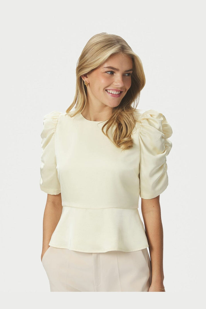 Neo Noir - Benua Heavy Sateen Blouse 167069 - 191 - Light Yellow