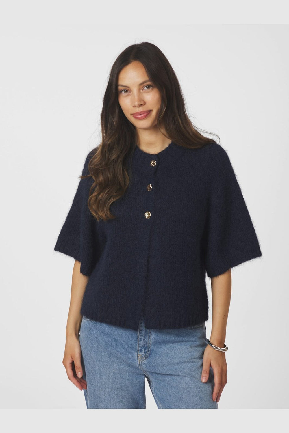 Neo Noir - Benuta Fluffy Knit Cardigan 165816 - 141 - Navy