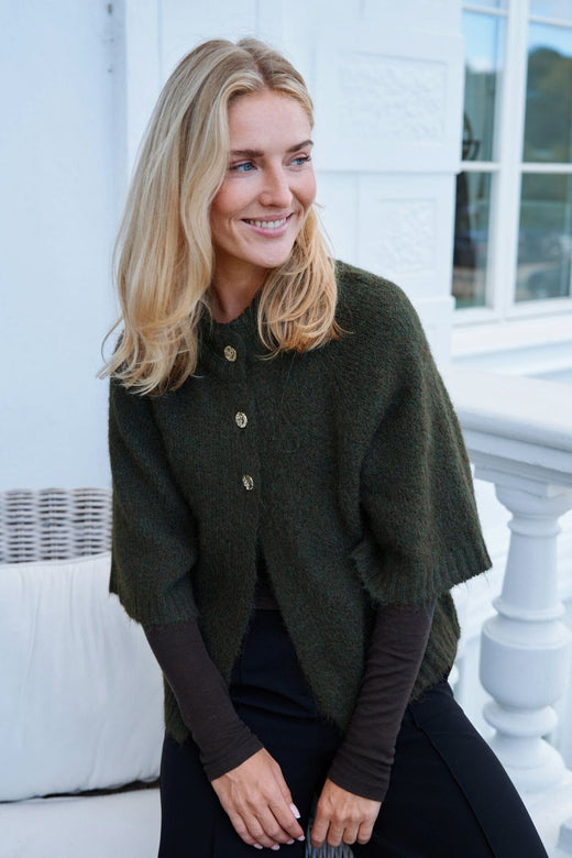 Neo Noir - Benuta Fluffy Knit Cardigan 165816 - 151 - Army Cardigans 