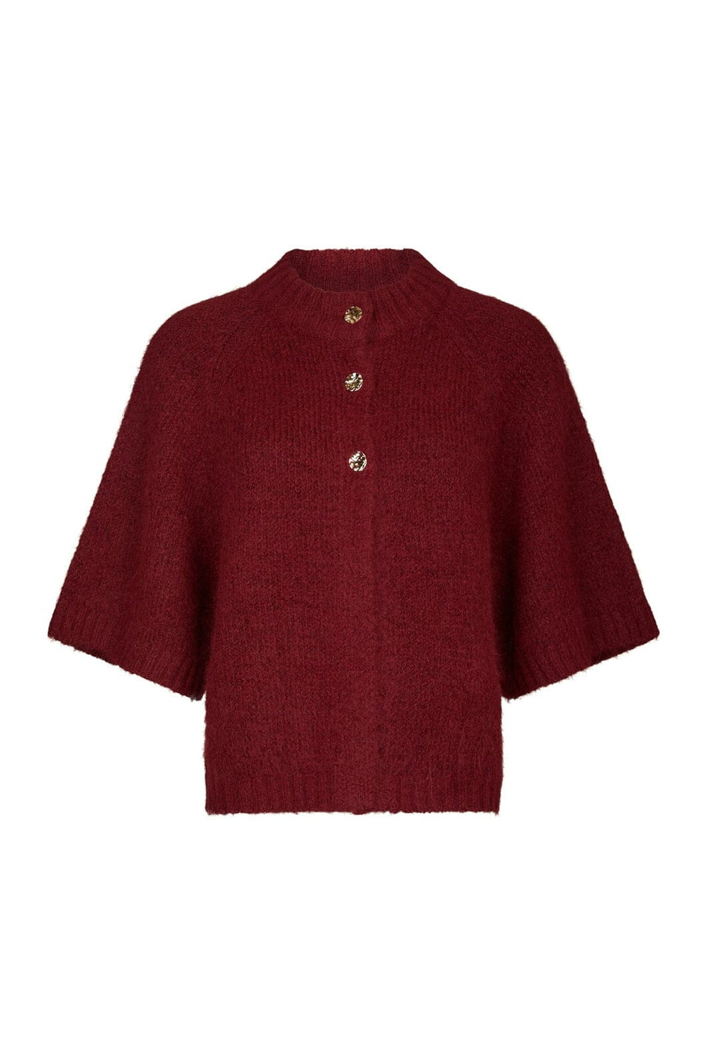Neo Noir - Benuta Fluffy Knit Cardigan 165816 - 321 - Dark Red