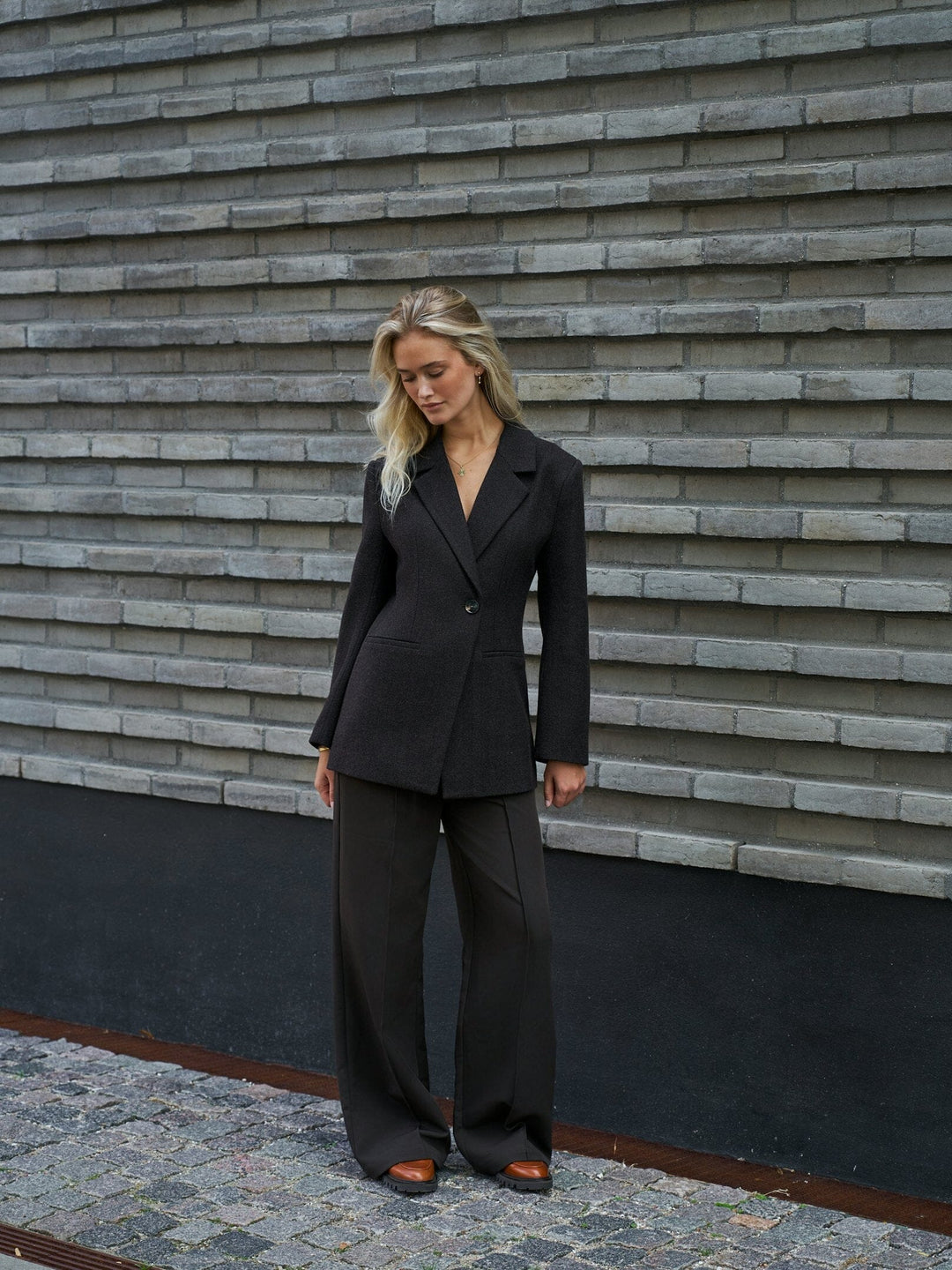 Neo Noir - Bowie Herringbone F Blazer 168544 - 676 - Dark Brown Blazere 