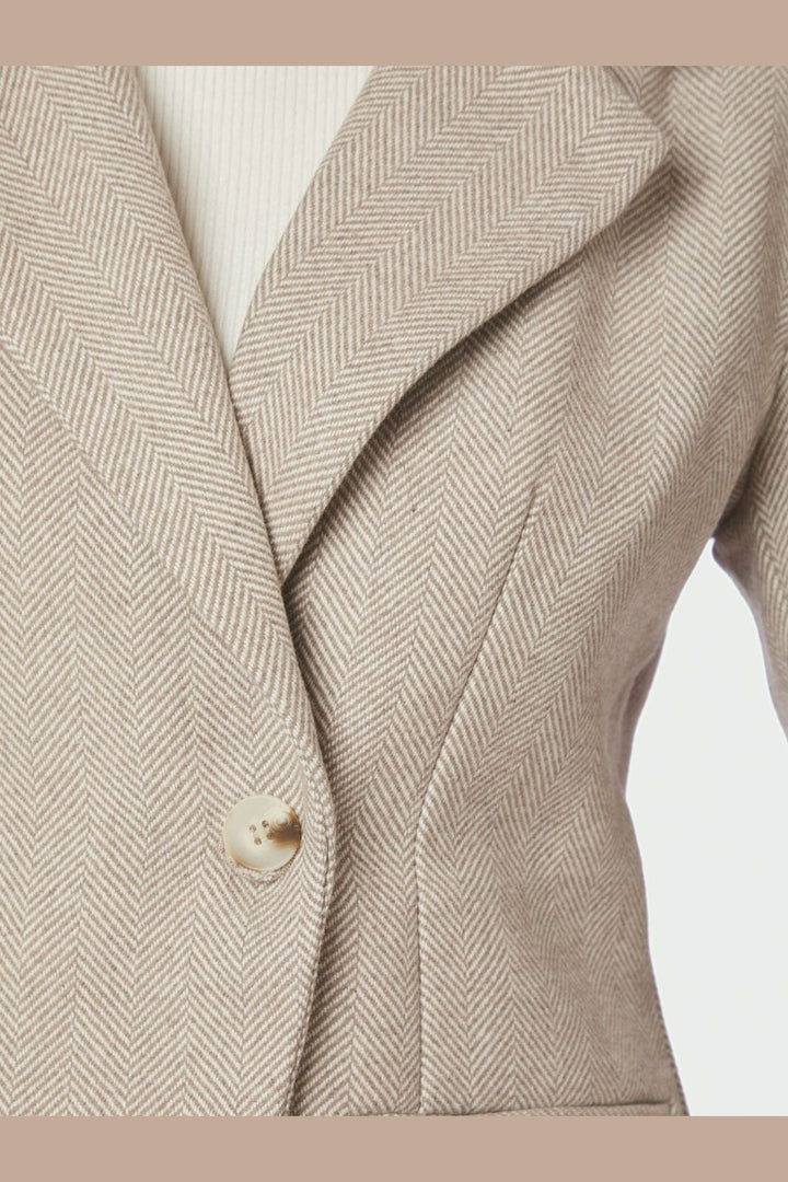 Neo Noir - Bowie Herringbone S Blazer 167664 - 213 - Sand