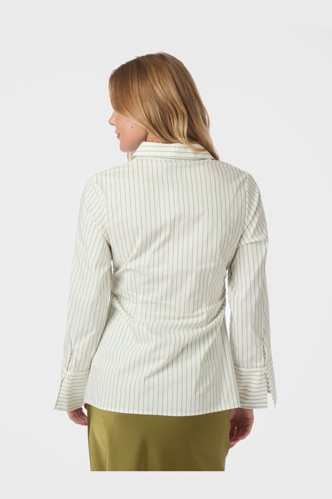 Neo Noir - Caroli Stripe Shirt 166107 - 723 - Dusty Green