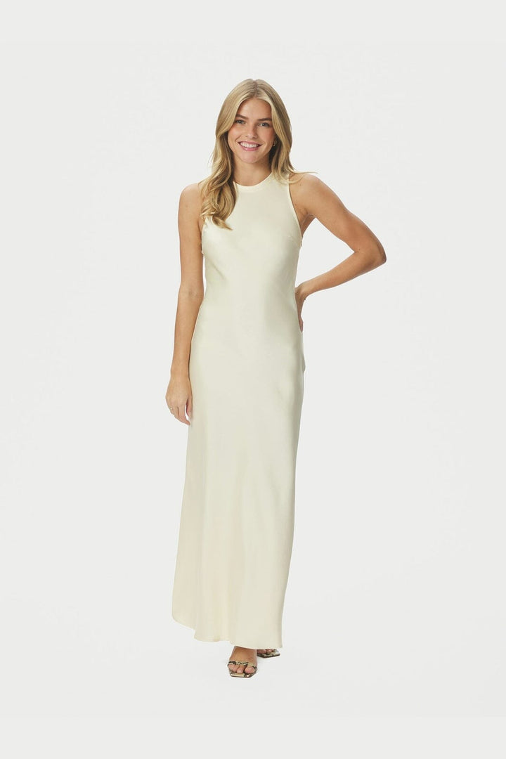 Neo Noir - Celinie Heavy Sateen Dress 165621 - 191 - Light Yellow