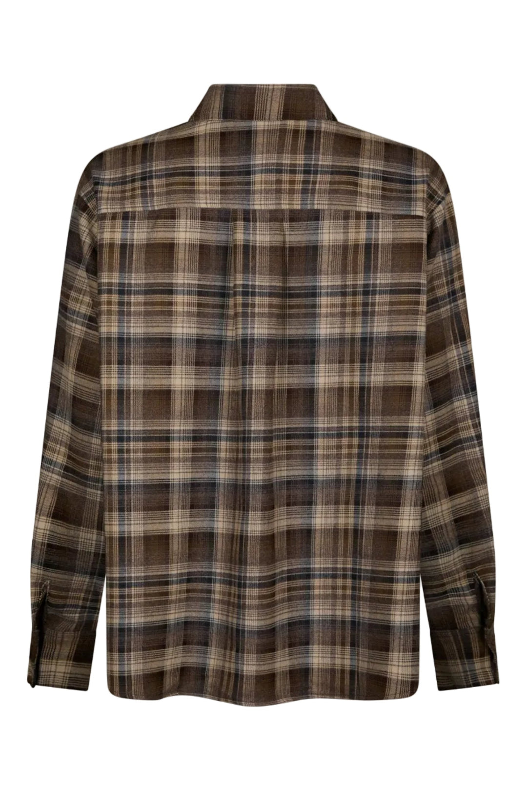 Neo Noir - Dalma Flannel Check Shirt 171678 - 811 - Dark Taupe Skjorter 