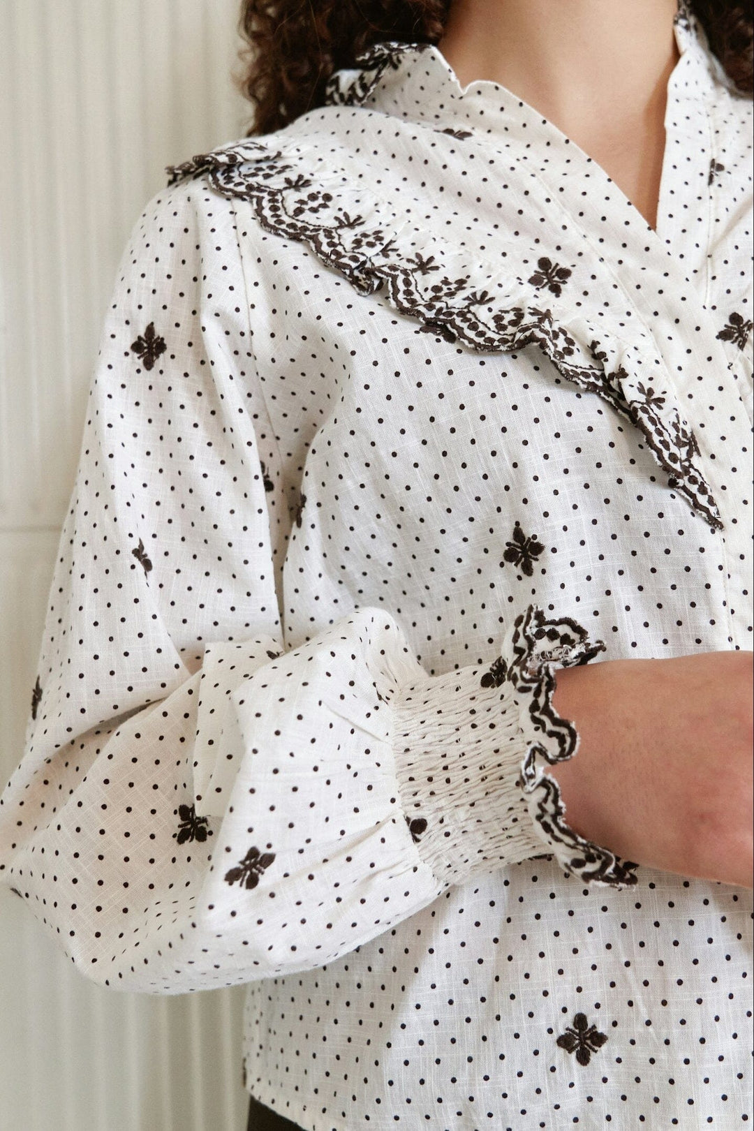 Neo Noir - Degas Dot Blouse 167708 - 121 - Off White Bluser 