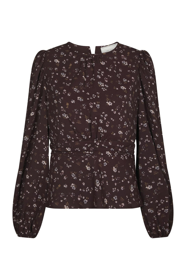 Neo Noir - Delphine Flowerbunch Blouse 170410 - 345 - Chocolate Plum