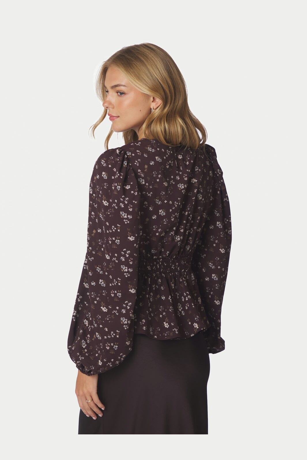 Neo Noir - Delphine Flowerbunch Blouse 170410 - 345 - Chocolate Plum