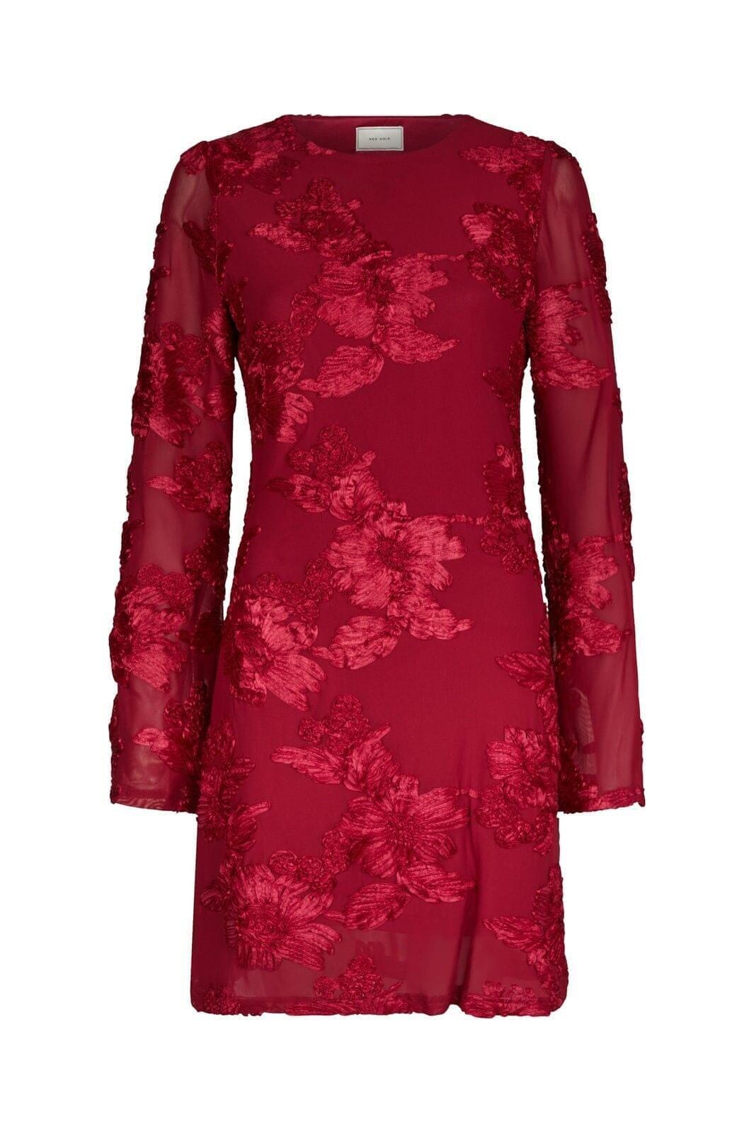 Neo Noir - Dirina Big Flower Mesh Dress 167279 - 160 - Red