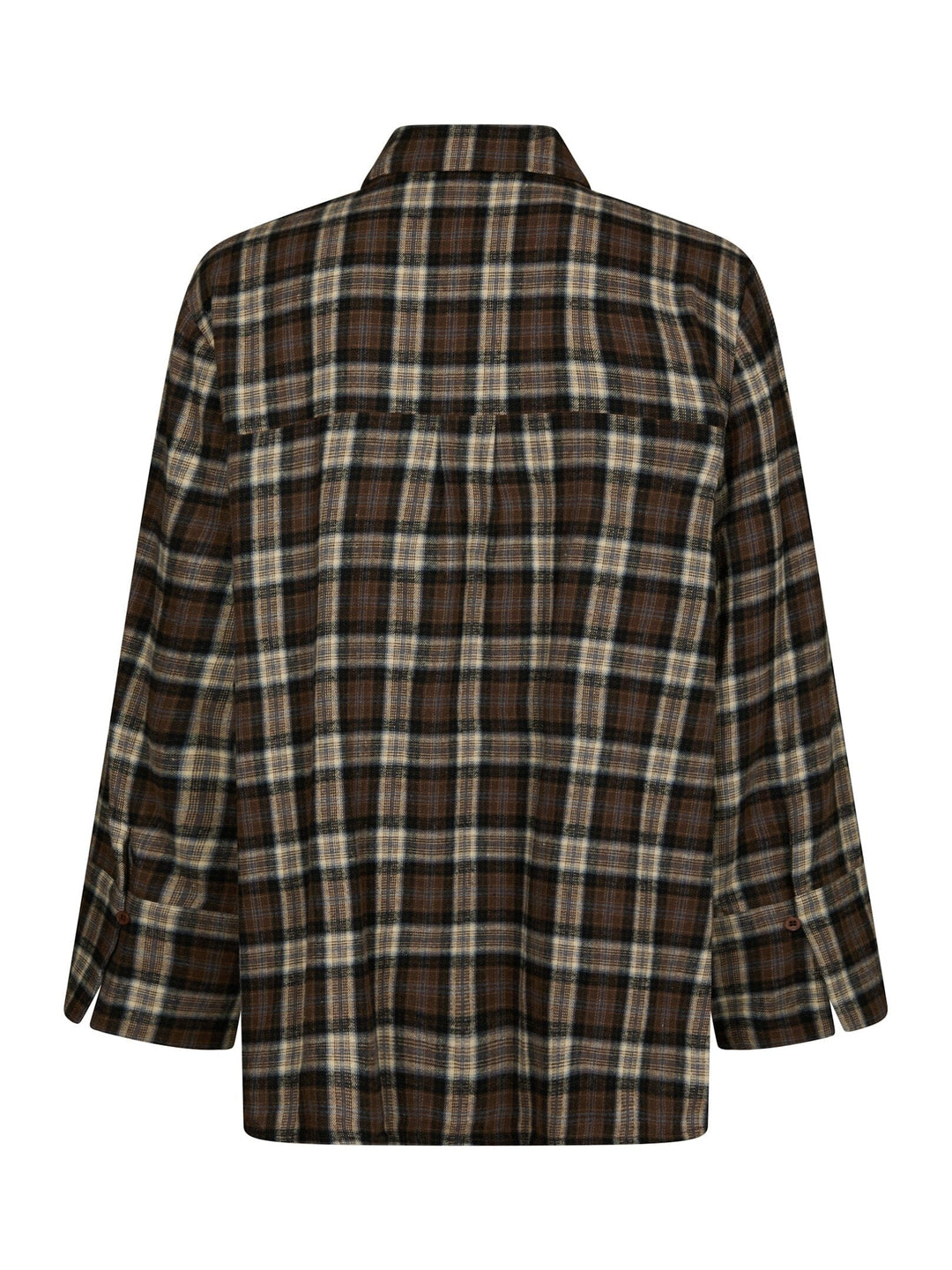 Neo Noir - Dita Flannel Check Shirt 171676 - 811 - Dark Taupe Skjorter 