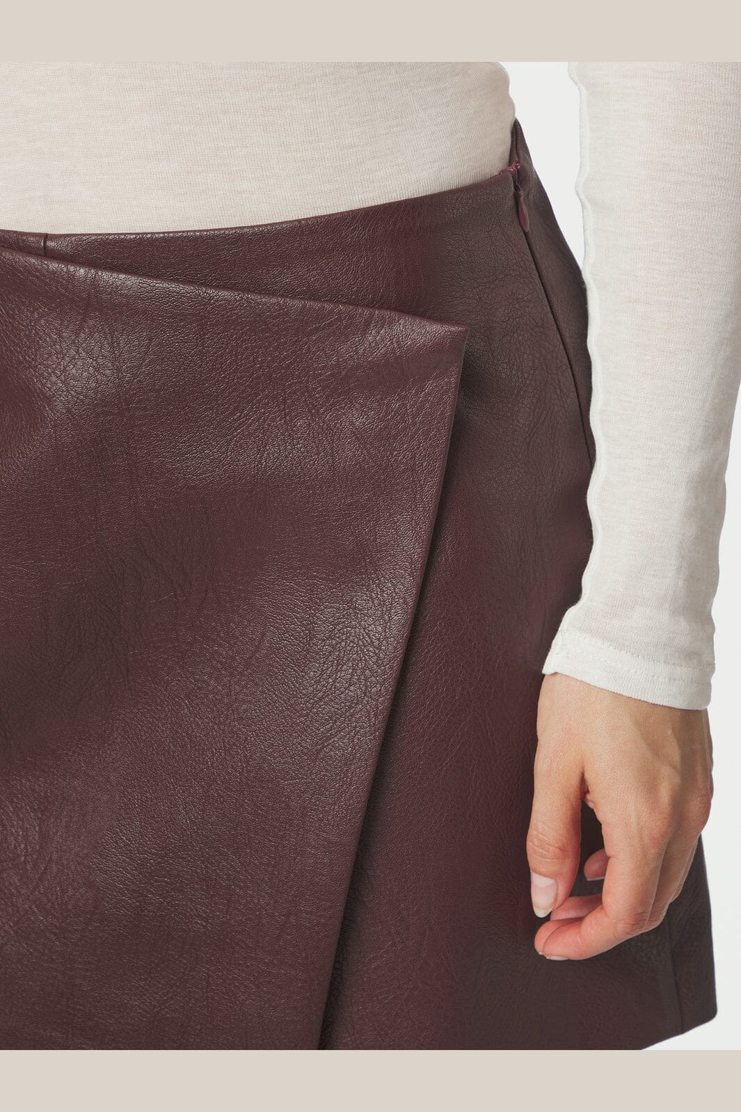 Neo Noir - Elayne Faux Leather Skorts 169802 - 162 - Bordeaux
