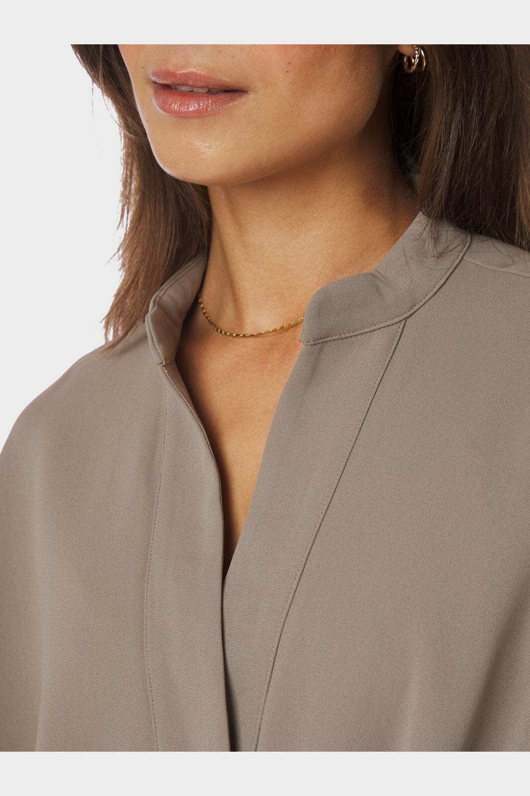 Neo Noir - Ellery Crepe Blouse 167125 - 214 - Taupe