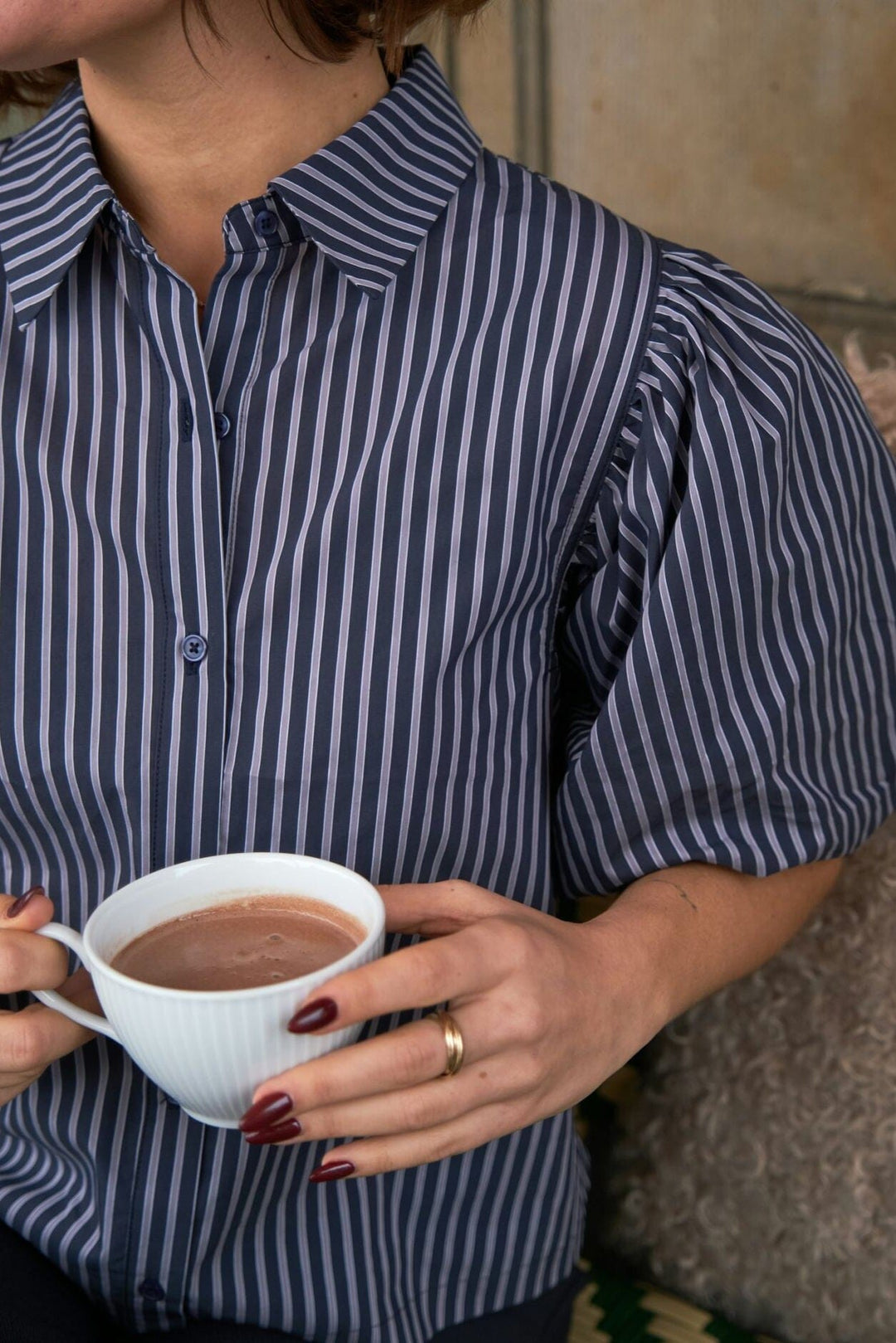 Neo Noir - Etta Stripe Shirt 166862 - 141 - Navy Skjorter 